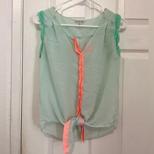 American eagles sleeveless tie front top